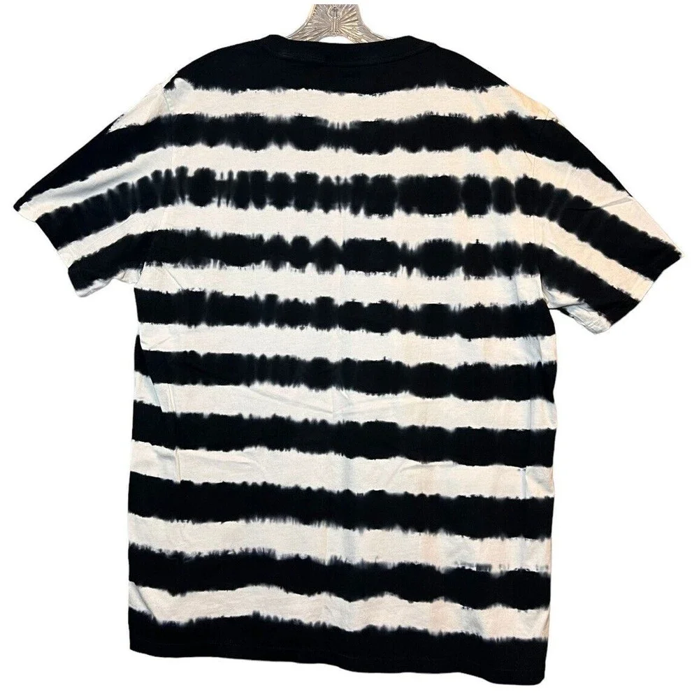 Guess Los Angeles Striped Shirt Mens Size Large Black White Stripe‎ 90s Style - Picture 2 of 4